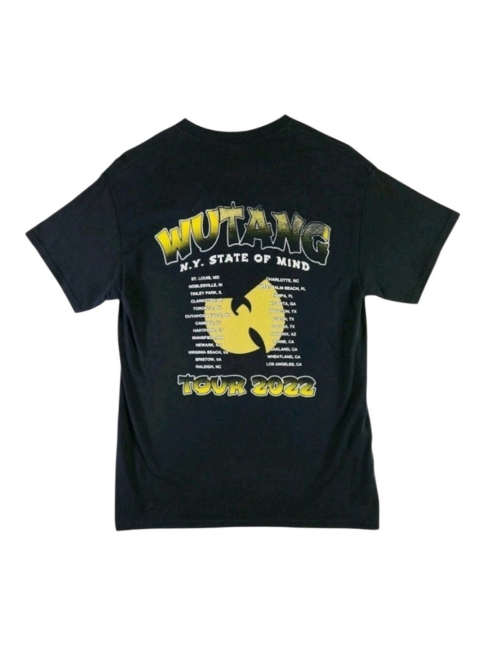 WU-TANG CLAN NY State of Mind Tour 2022 Concert Graphic Tee Medium Black Music